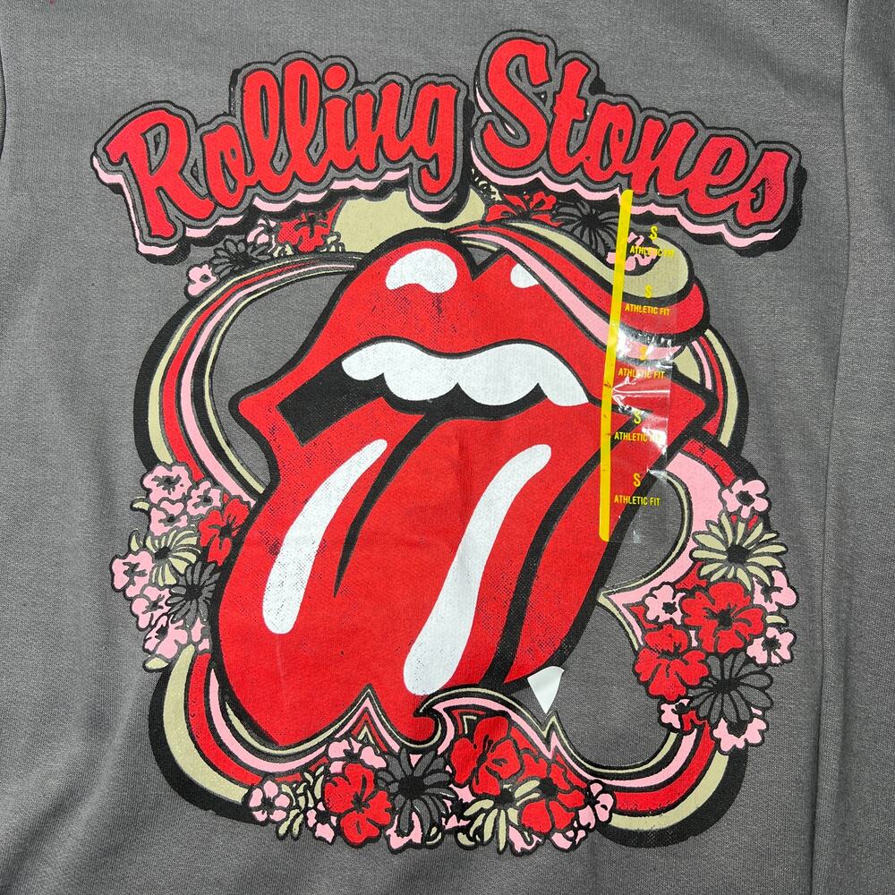 Rolling Stones Red Floral Gray Sweatshirt Small